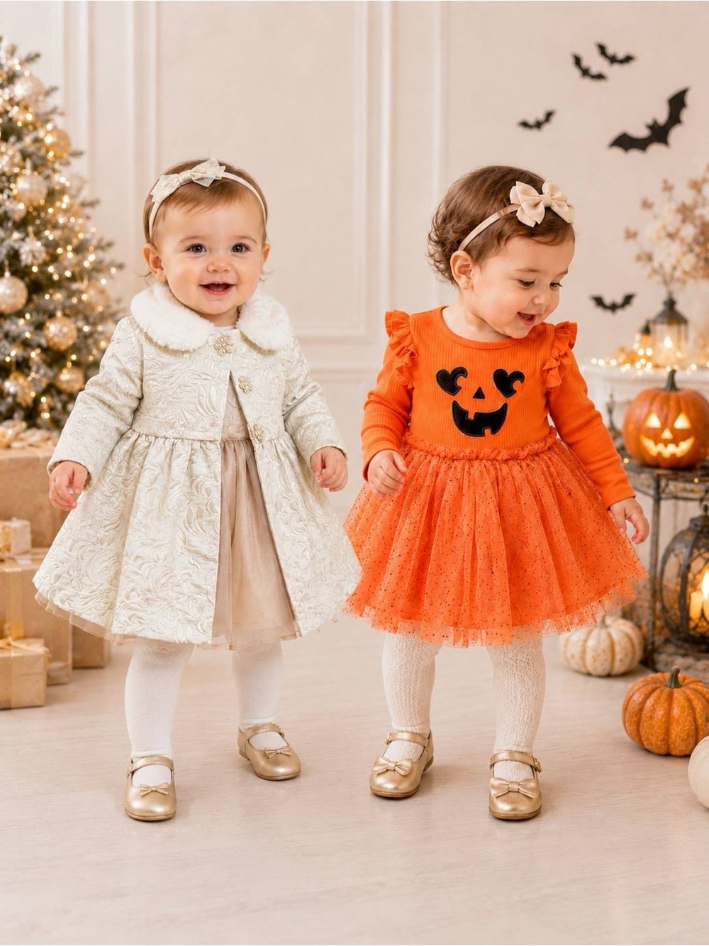 Blueberi Boulevard 2 Dresses Coat Set Kids and pumpkin-shaped dress Size 12M